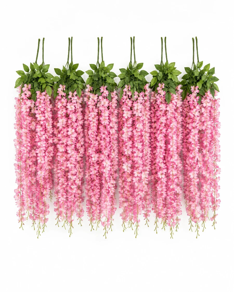 Kit Romântico com seis ramos de cerejeira artificial rosa